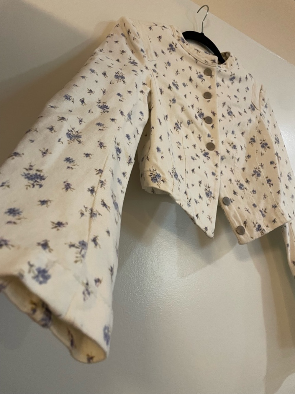 Falima Floral Collarless Jacket by LoveShackFancy